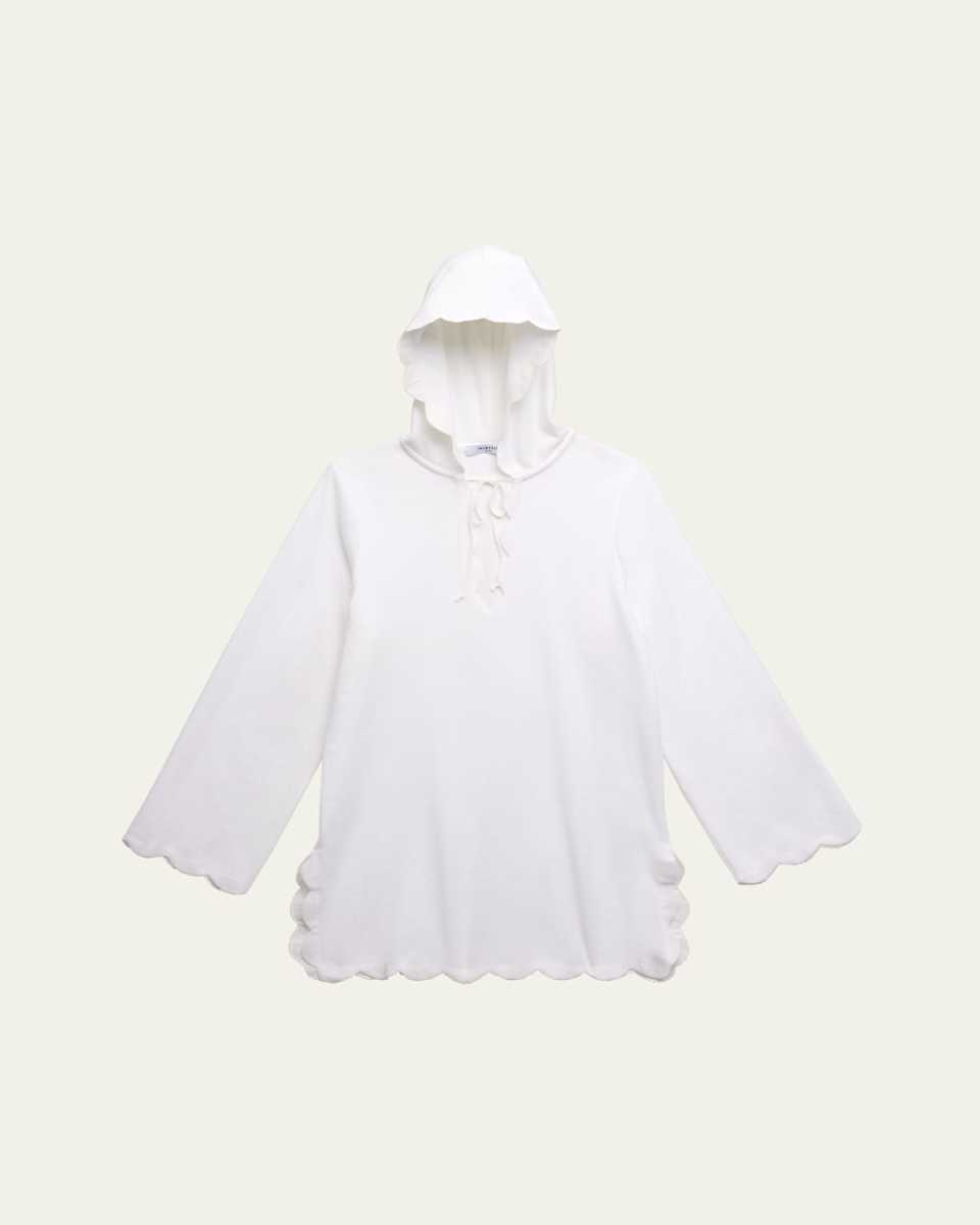 Girl's Hooded Scallop Trim Tunic, Size 2-